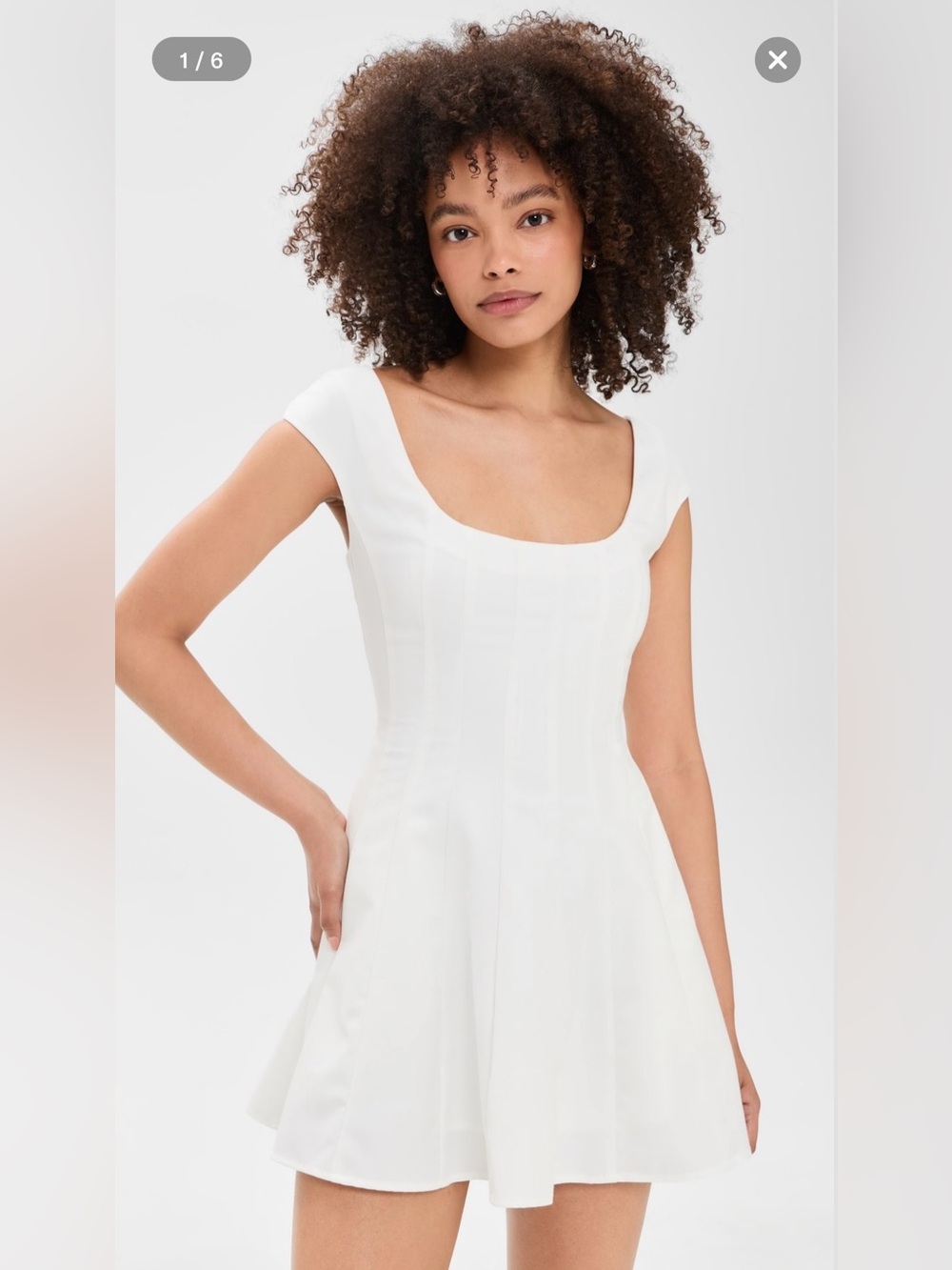 Scoop Neck White Mini Dress
